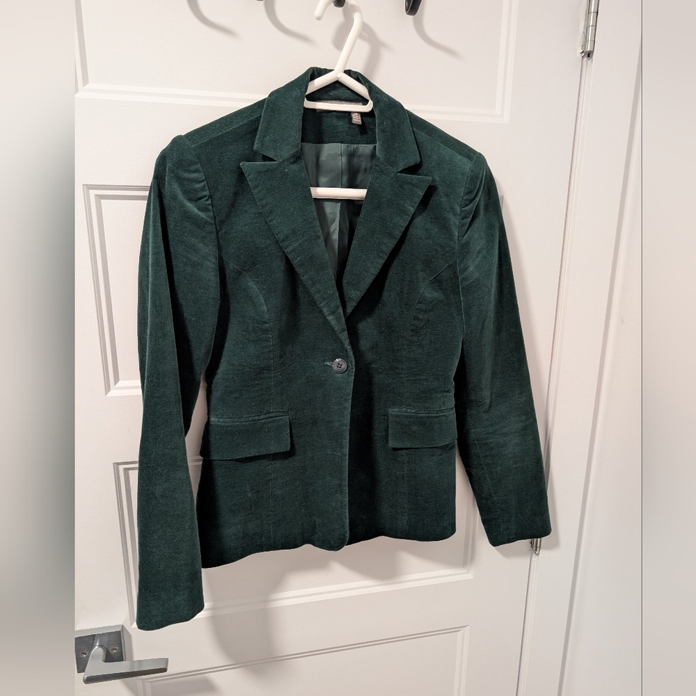 Tristan & America/Emerald Green Velvet Blazer Sz XS
